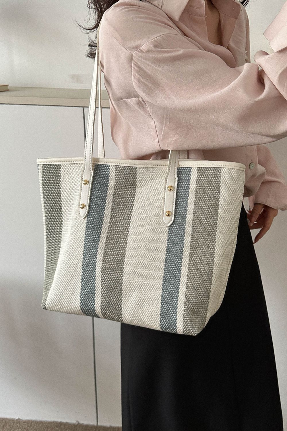 Stripe tote bag