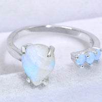 18K Rose Gold-Plated Moonstone Open Ring