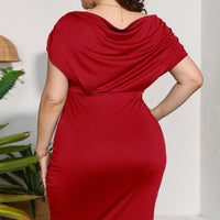 Plus Size Ruched V-Neck Dress