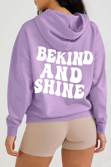 Simply Love Full Size BE KIND AND SHINE Graphic Hoodie