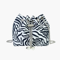 Animal Print Nylon Bucket Bag