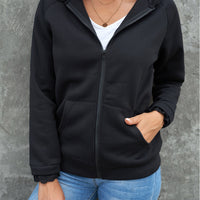 Lace Trim Zip-Up Hooded Jacket