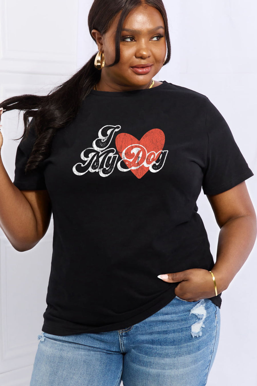 Simply Love Full Size I LOVE MY DOG Graphic Cotton Tee