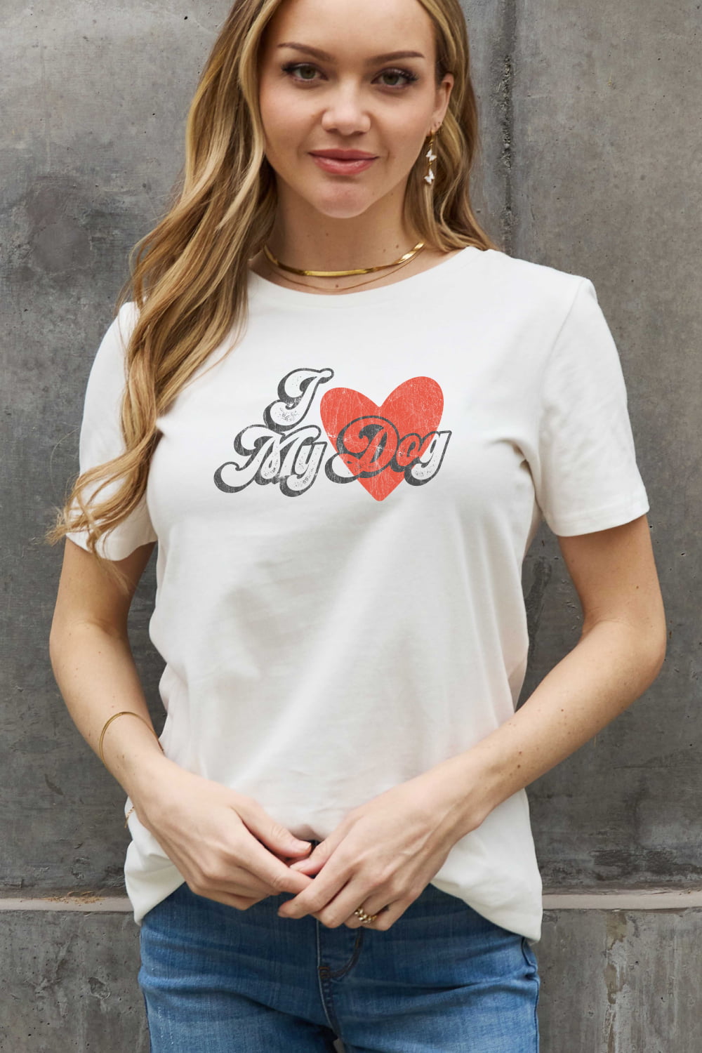 Simply Love Full Size I LOVE MY DOG Graphic Cotton Tee