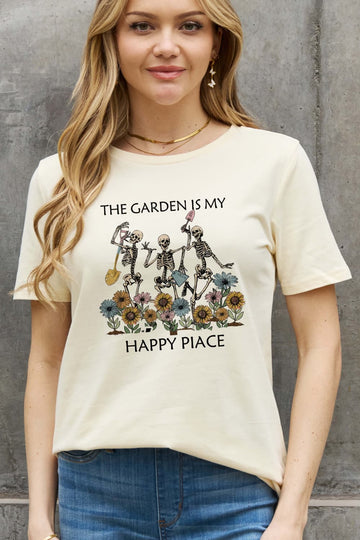 Simply Love Full Size THE GARDEN IS MY HAPPY PLACE Graphic Cotton Tee