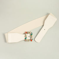 Multicolored Leaf Buckle Elastic Belt