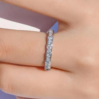 Shiny 3 Carat Moissanite Platinum-Plated Ring