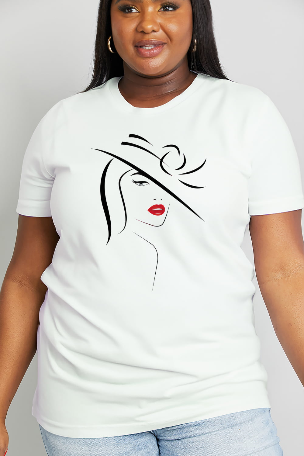 Simply Love Full Size Figure Graphic Cotton Tee