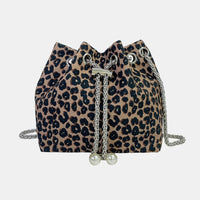 Animal Print Nylon Bucket Bag