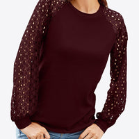 Long Raglan Sleeve Round Neck Tee