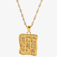 Cubic Zirconia Geometric Pendant Necklace