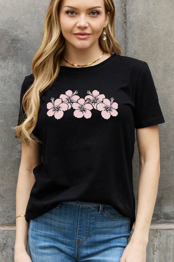 Simply Love Full Size Flower Graphic Cotton Tee