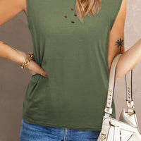 Distressed Round Neck Tank