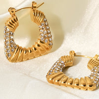 18K Gold Plated Inlaid Cubic Zirconia Earrings