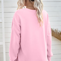 Drop Shoulder Ribbed Trim Sweatshirt