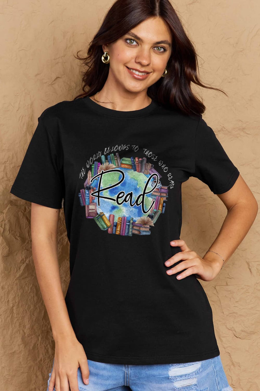 Simply Love Full Size READ Graphic Cotton Tee