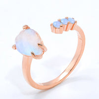 18K Rose Gold-Plated Moonstone Open Ring