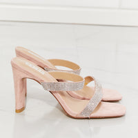 MMShoes Leave A Little Sparkle Rhinestone Block Heel Sandal in Pink