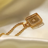 Square Pendant Twisted Chain Necklace