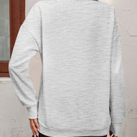 Zip-Up Dropped Shoulder Sweatshirt