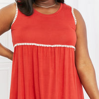 Celeste Next To You Full Size Lace Detail Sleeveless Top in Rust