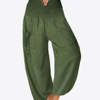 Smocked Long Joggers with Pockets