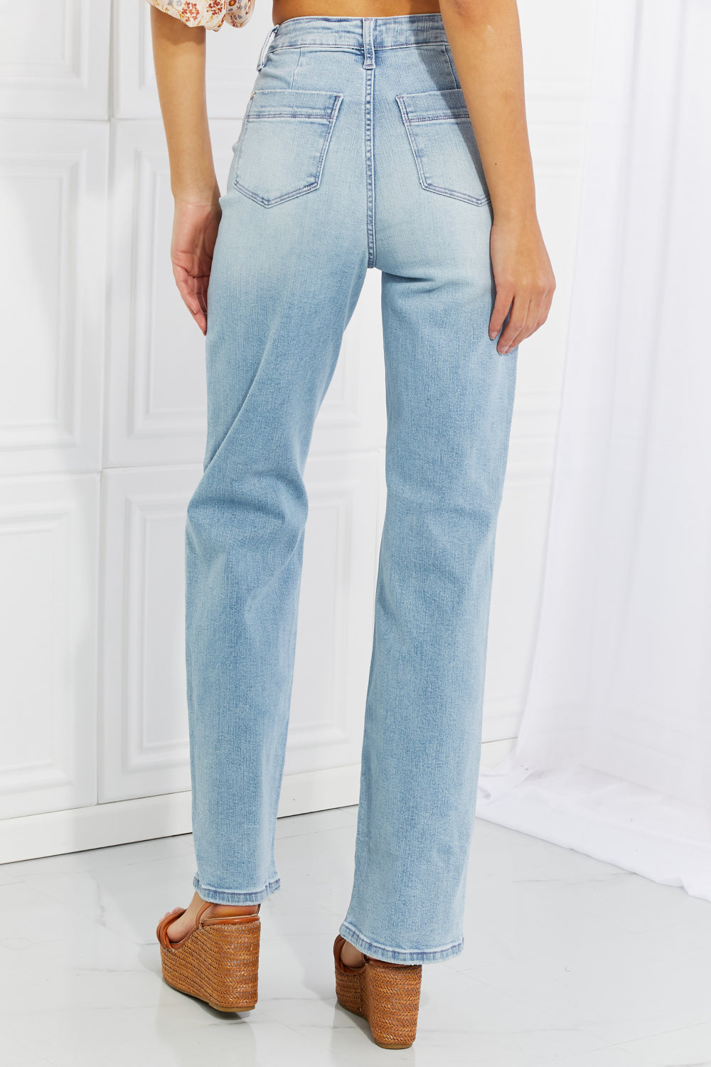 Judy Blue Harper Full Size High Waist Wide Leg Jeans