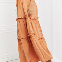 Zenana Summer Days Full Size Ruffled Maxi Skirt in Butter Orange