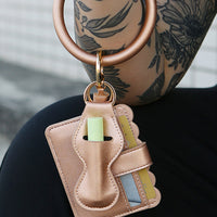 PU Wristlet Keychain with Card Holder