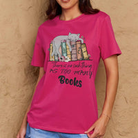 Simply Love Full Size Cat & Books Graphic Cotton Tee