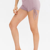 Drawstring Wide Waistband Side Tie Sports Shorts