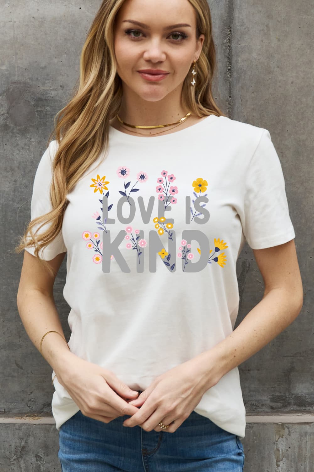 Simply Love Full Size LOVE IS KIND Graphic Cotton Tee