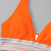 Contrast Textured High Cut Swim Set