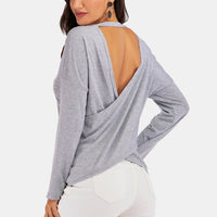 Cold-Shoulder Asymmetrical Neck Sweatshirt