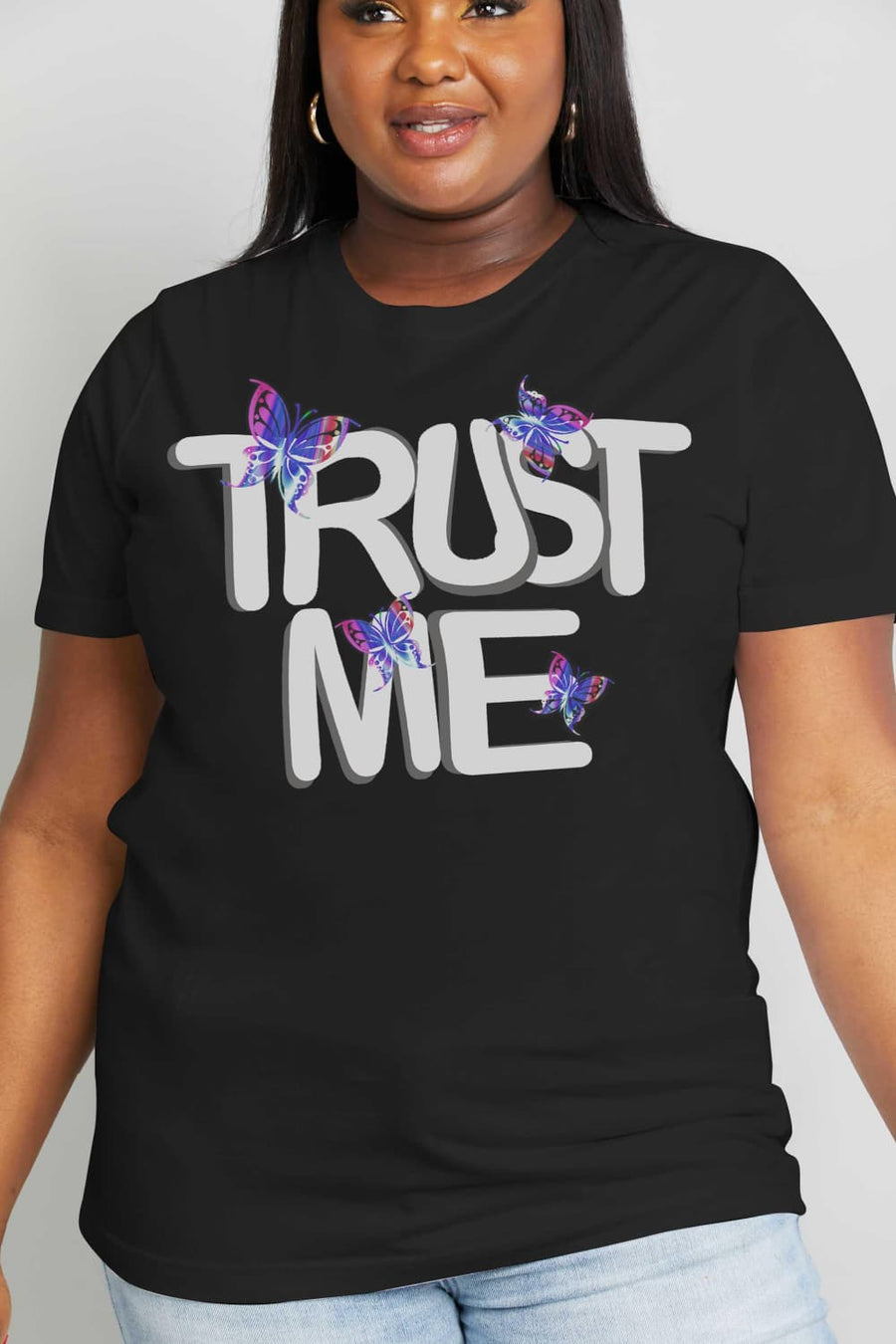 Simply Love Full Size TRUST ME Graphic Cotton Tee