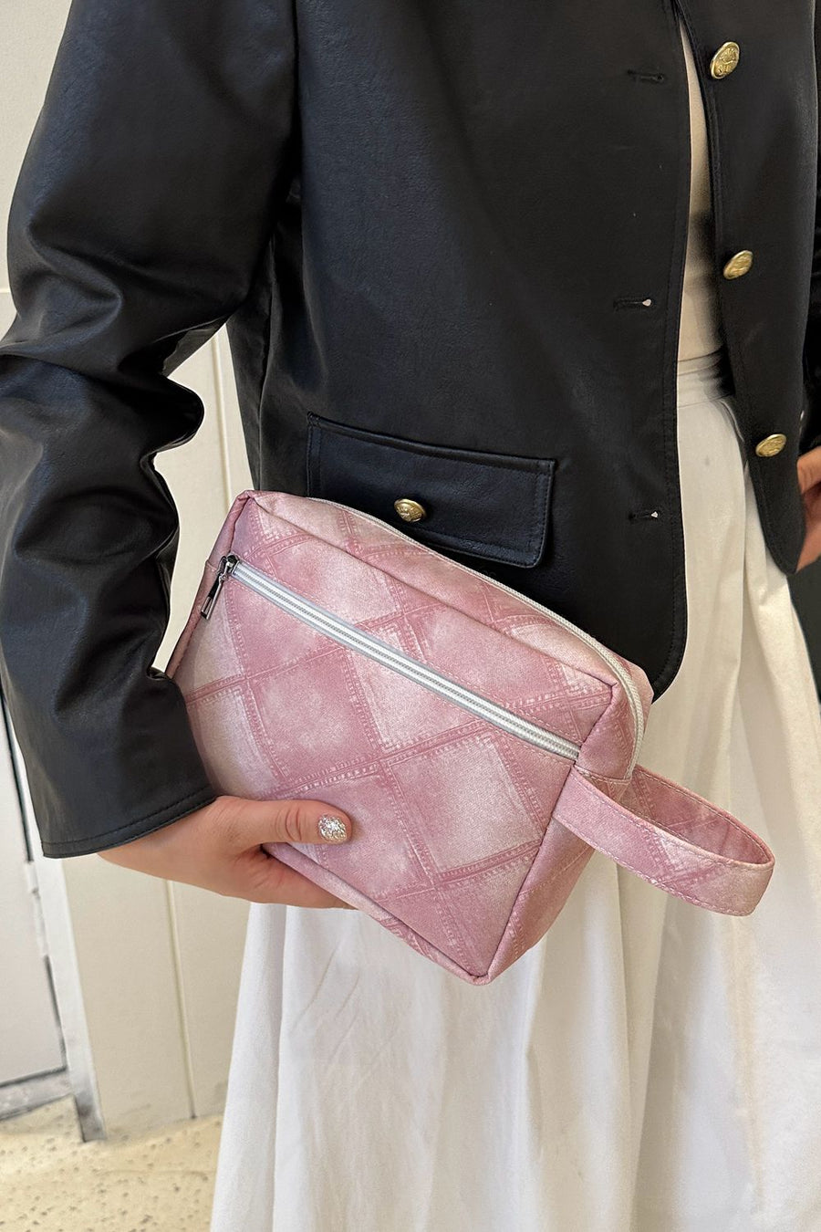 Heathered PU Leather Wristlet