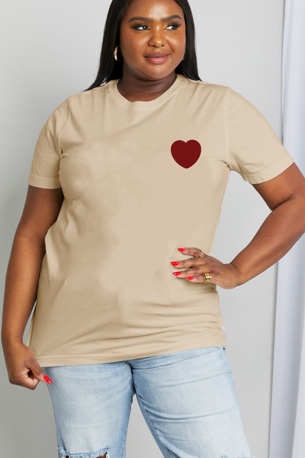 Simply Love Full Size Heart Graphic Cotton Tee