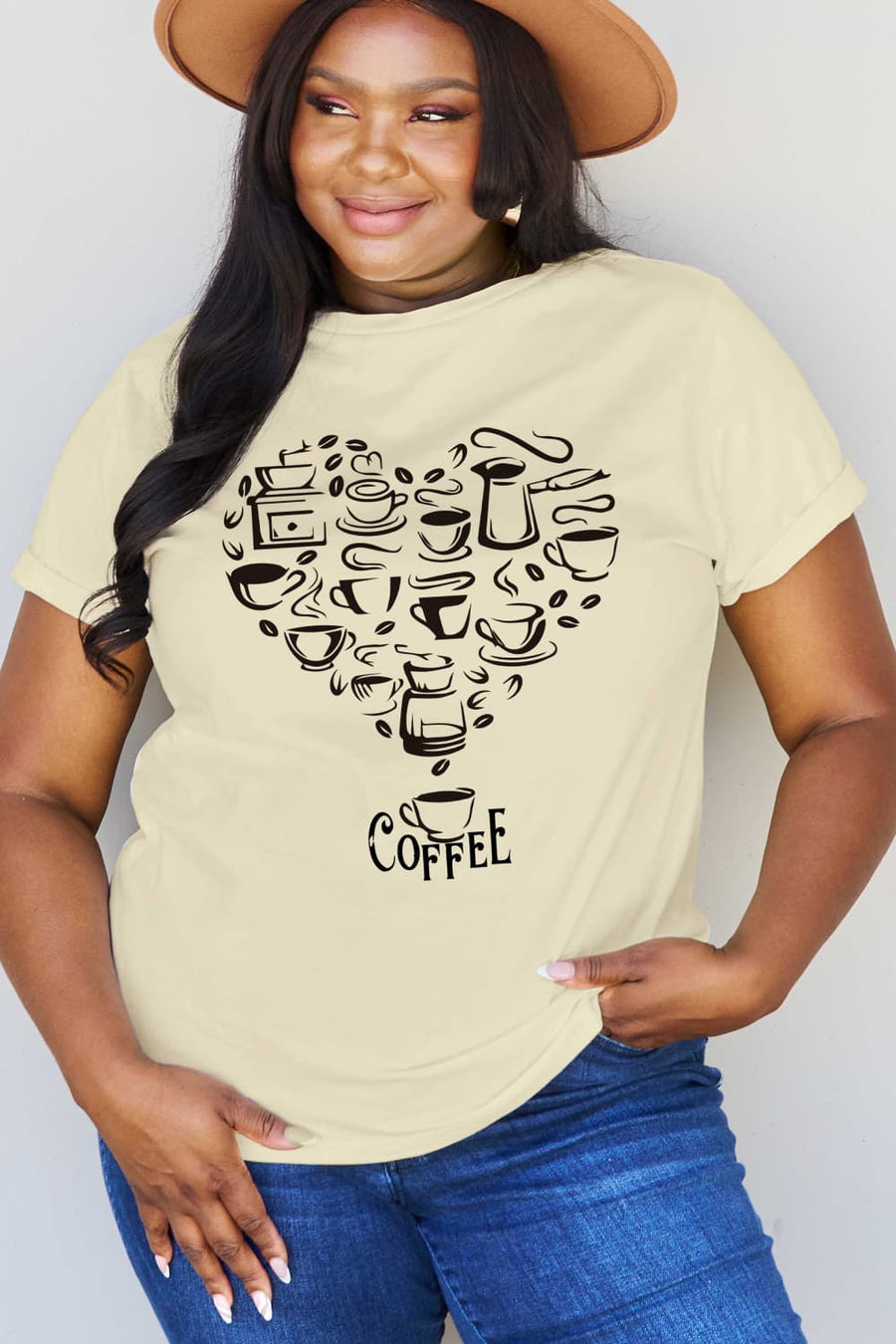 Simply Love Full Size COFFEE Graphic Cotton Tee