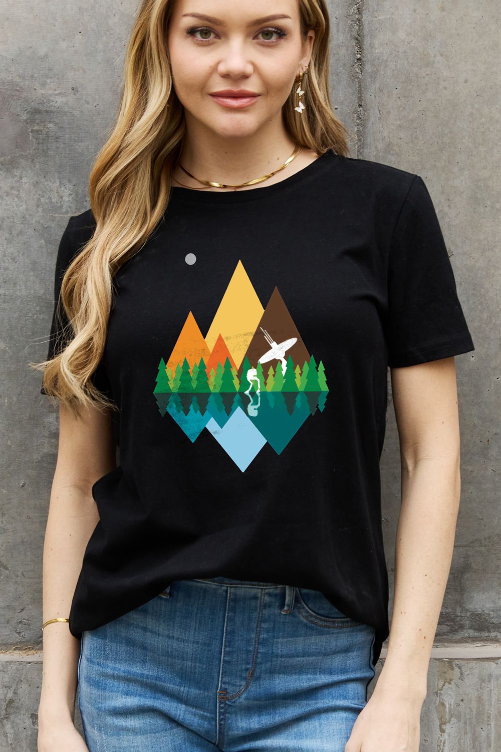 Simply Love Full Size Geometric Graphic Cotton Tee