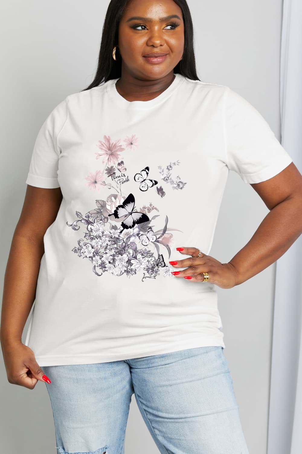 Simply Love Full Size Flower Graphic Cotton Tee