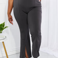 Zenana Full Size First Class High Rise Slit Flare Pants