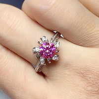 1 Carat Moissanite Flower-Shaped Ring