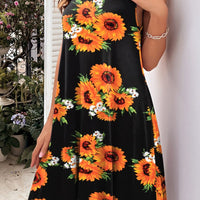 Printed Round Neck Sleeveless Dress