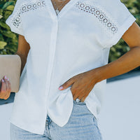 Lace Detail Button Front Shirt