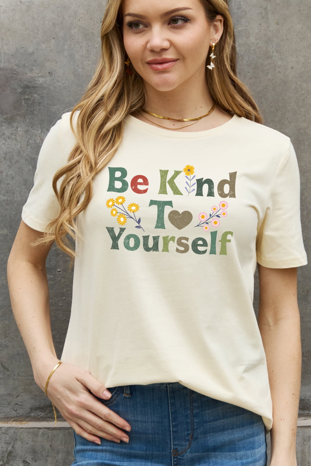 Simply Love Full Size BE KIND TO YOURSELF Graphic Cotton Tee