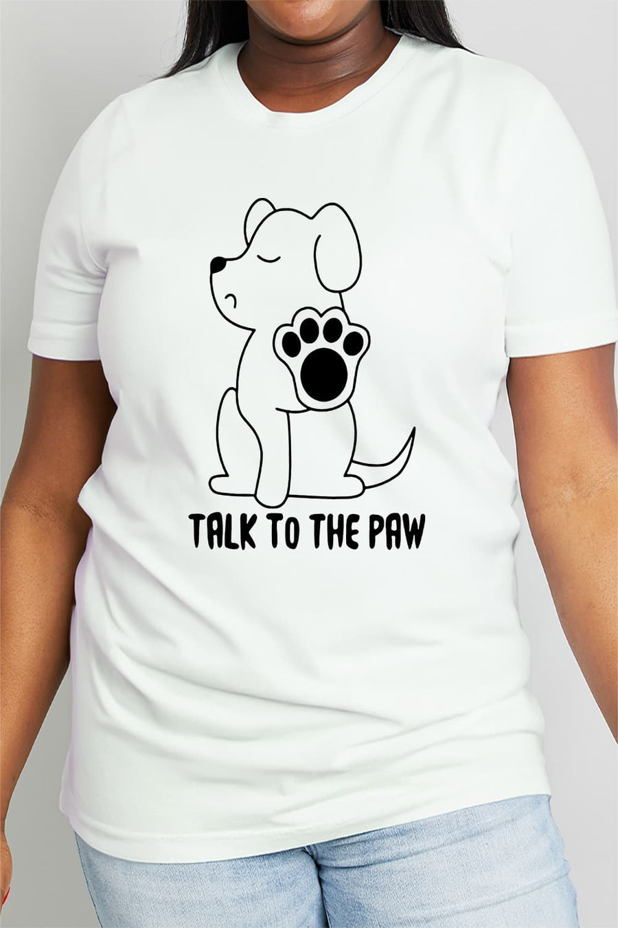 Simply Love Full Size TALK TO THE PAW Graphic Cotton Tee