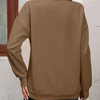 Zip-Up Dropped Shoulder Sweatshirt