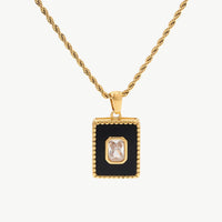 Square Pendant Twisted Chain Necklace