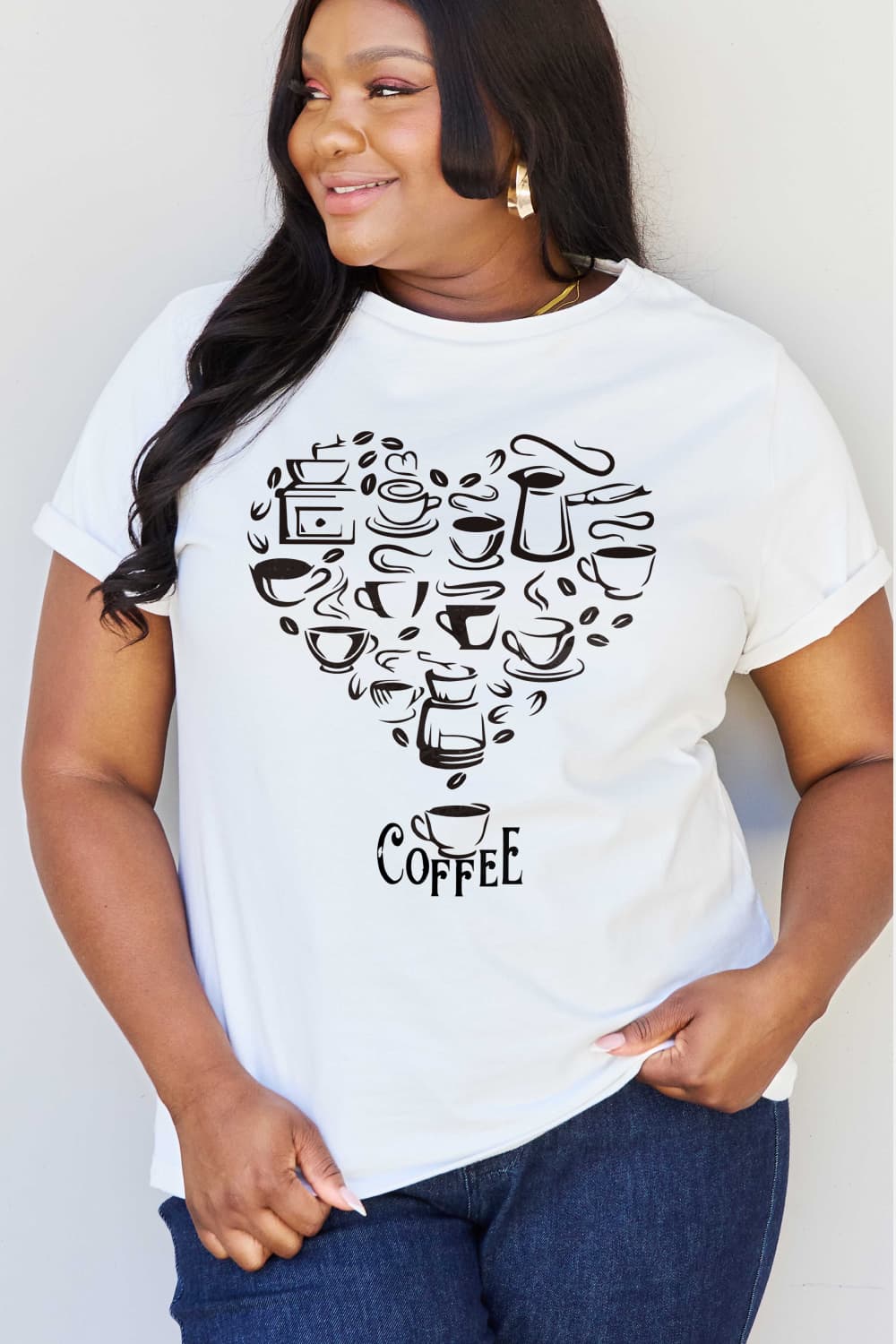 Simply Love Full Size COFFEE Graphic Cotton Tee