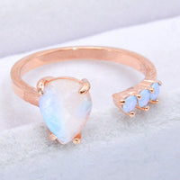 18K Rose Gold-Plated Moonstone Open Ring